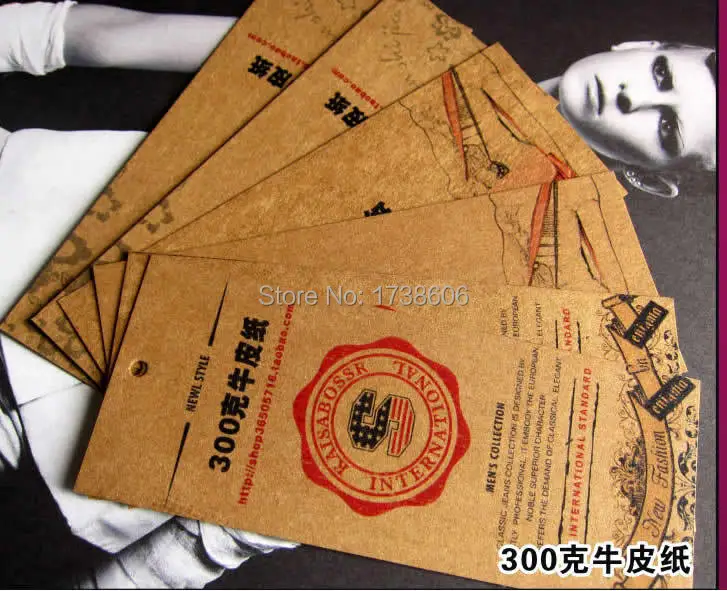 

custom printed kraft paper hang tag/clothing swing tag/clothes price paper tag/paper cards
