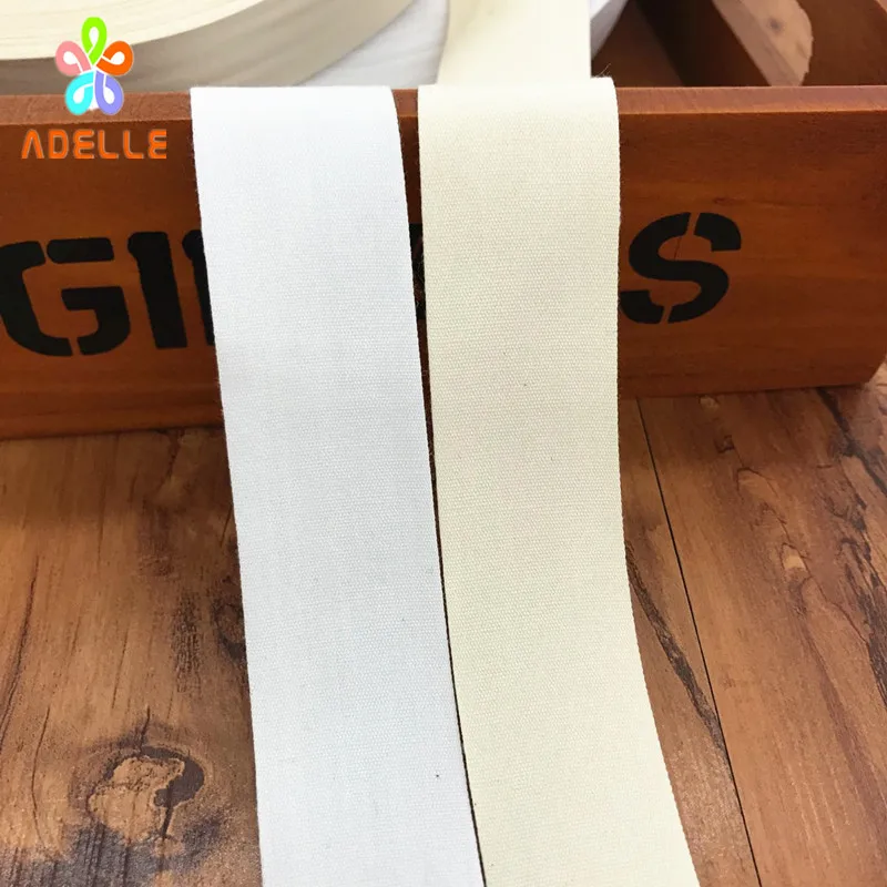 

Customized 10/15/20/25/30/35/40/50mm x90m Cotton Webbing Plain Weave strip Logo Trademark Print Packing free shipping 2 colors
