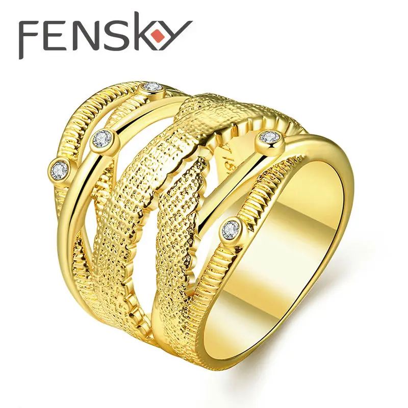 Фенски Лидер продаж Классическая Стиль Размеры 7 8 золото Цвет Rhinestone Полые