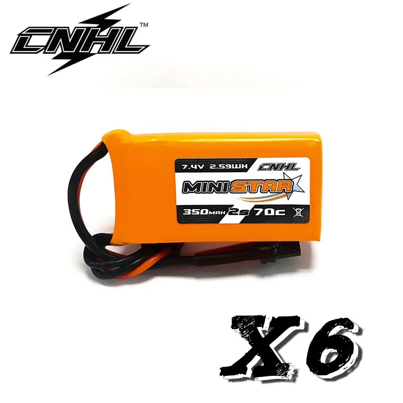 6 шт CNHL MiniStar 350mAh 2S 7,4 V 70C Lipo аккумулятор с мини-разъемом XT30U - Цвет: 6pcs(2box)
