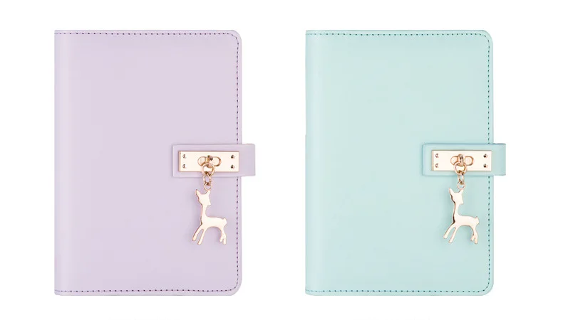 Pink Blue A6 Planner Leather Notebook Diary Journal Book Notepad Student Planner School Office Supply