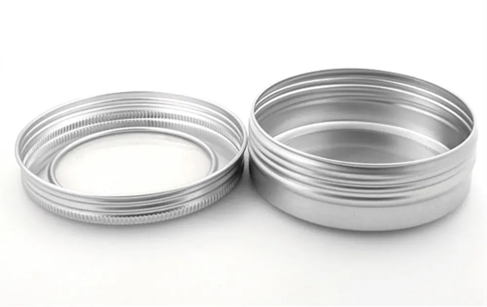 Банки алюминиевые 100 мл/г для бальзама косметические контейнеры с прозрачной