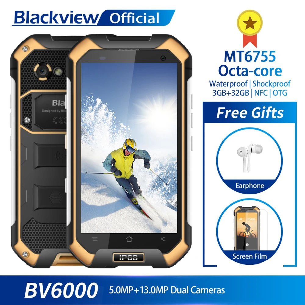 Blackview BV6000 IP68 Водонепроницаемый смартфон 3 ГБ Оперативная память 32 Встроенная MT6755