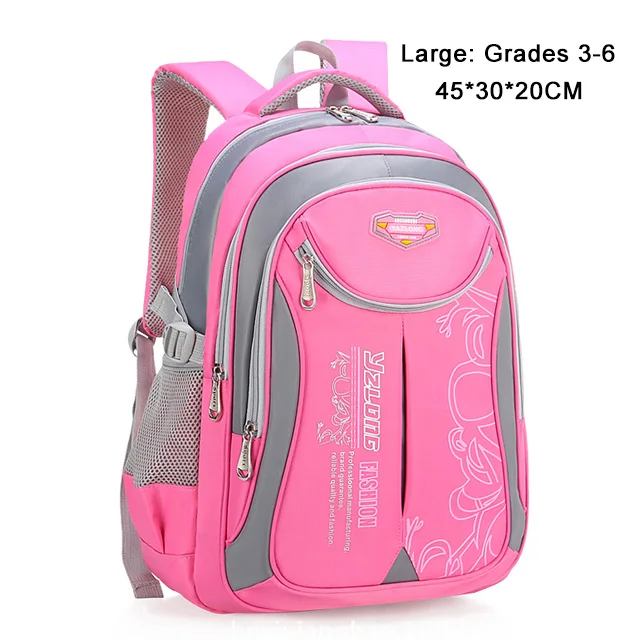 gray Pink large Горячая новинка детские школьные сумки для подростков мальчиков и девочек большой вместительный школьный рюкзак Водонепроницаемый ранец Детская сумка для книг mochila - Цвет: gray Pink large