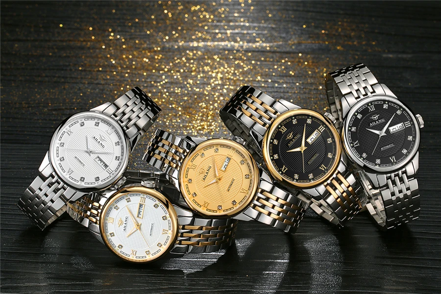 AILANG Мужские автоматические механические часы Топ Бренд роскошные из нержавеющей