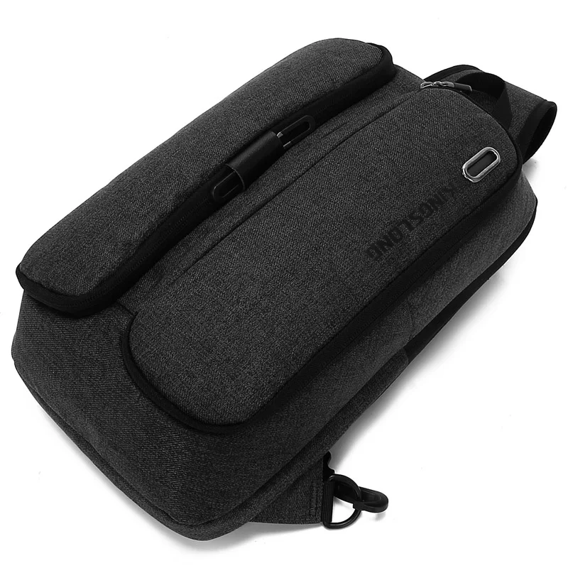 sling bag Fashion black bags with usa charge chest bag light weight daypack outdoors daily bags fit in 9.8 inch ipad By KSL