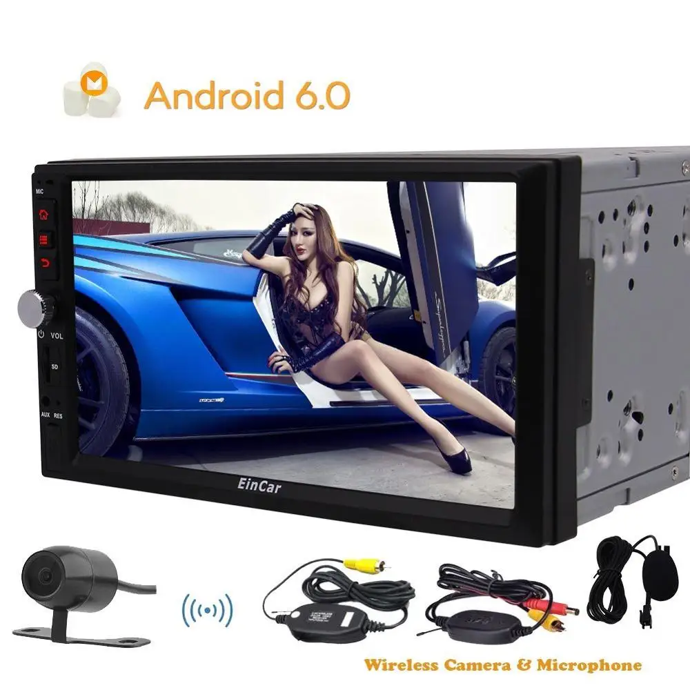 Бесплатная камера + 2 DIN Android 6.0 2din для Универсальный Автомобильный Радио игрок