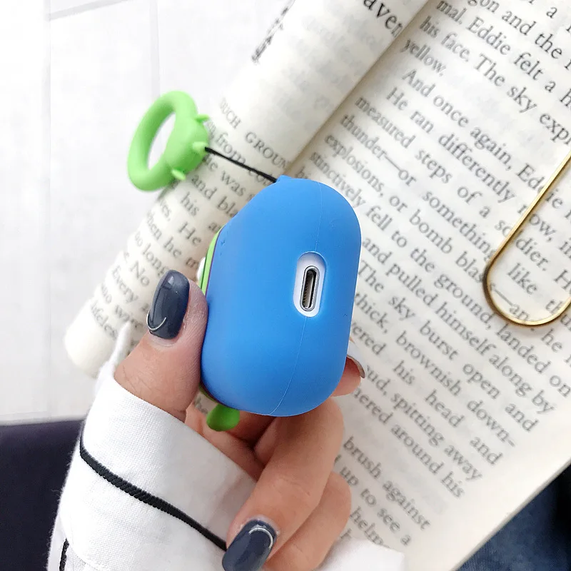 Чехол для наушников с Bluetooth, аксессуары для airpods, защитный чехол, Сумка с кольцом для защиты от потери, милый мультяшный силиконовый 3D дизайн
