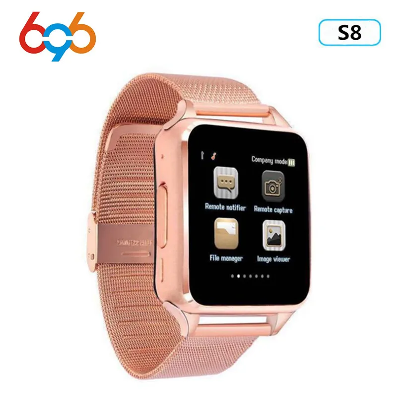 Смарт часы S8 металлические Bluetooth Подключение Android телефон Поддержка сим карты TF