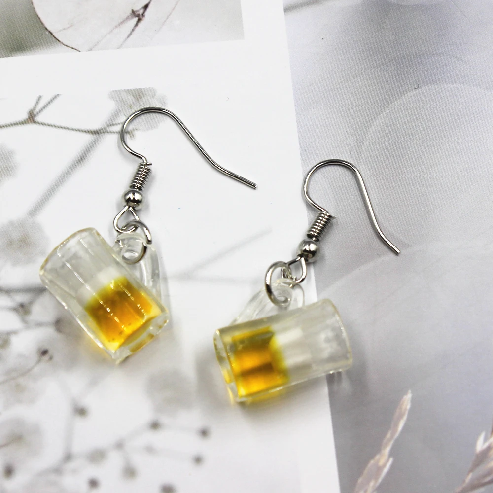 

New simulation beer cup earrings Fashion creative Earring for Women Gift Earrings Jewelry Wholesale