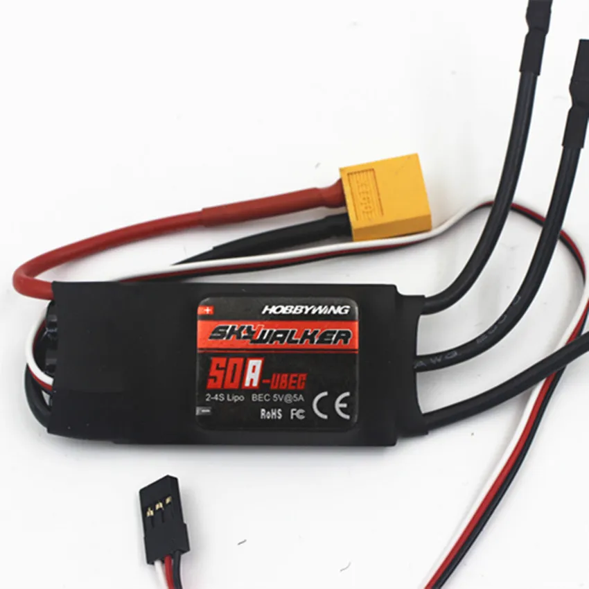 Original Hobbywing SkyWalker Brushless ESC 50A With BEC For RC Quadcopter Parts airplane | Игрушки и хобби