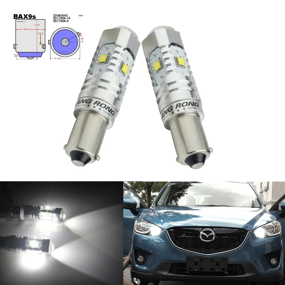 

ANGRONG A Pair BAX9s H6W 64132 Bulb 25W LED Daytime Running Parking Light For BMW