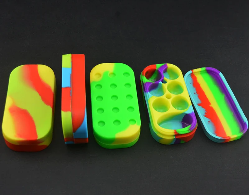 Банки для восковой массы большая силиконовая баночка Dab Box 6 + 1 антипригарная