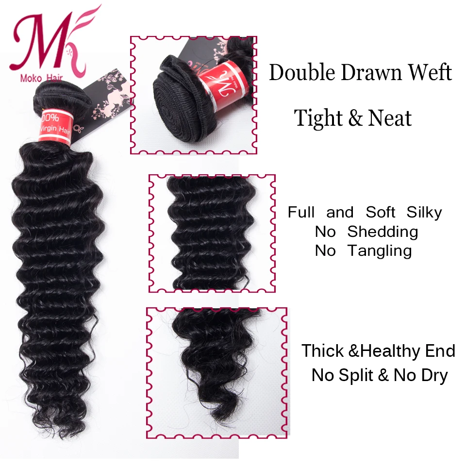 New Arrival Indian Deep Curly 3 Bundles With Closure Virgin Wave Human Hair Deals |