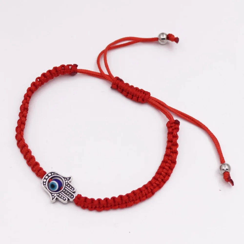 5 PCS Blue Evil Eye Bracelet Red Thread Lucky Fortune Rope 7-9&quot inches |
