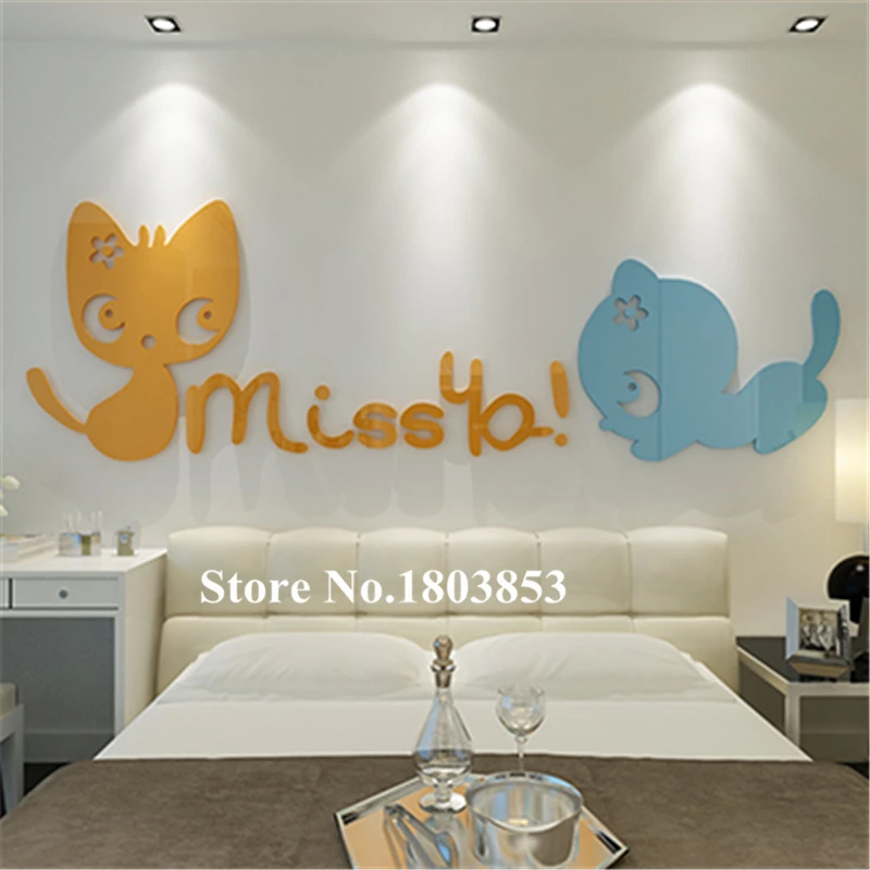 Ручная работа сделай сам стерео кошка Miss cat акриловые кристаллы 3d наклейки на