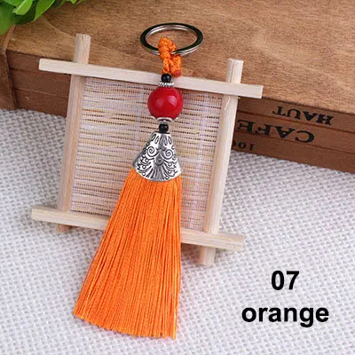 7 orange Брелок с кисточками декоративный шелк DIY кисточка шелковая кисточка швейная ткань аксессуары бахрома отделка для DIY кулон кисточкой сумка Декор - Цвет: 7 orange