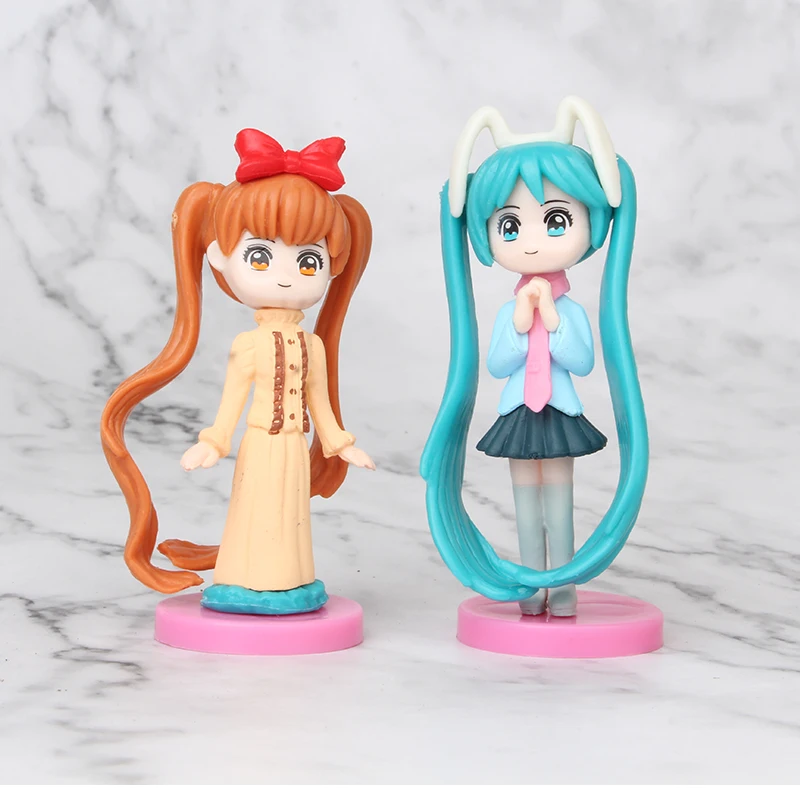 6 шт./компл. аниме Сейлор Мун Цукино Usagi Hatsune Miku Janpanese девушки большой глаз Фигурки