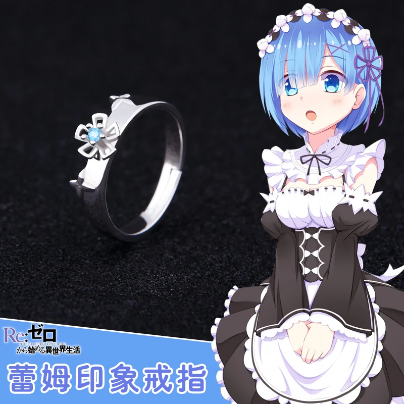 Аниме Re:Zero пусковая жизнь в другом мире Стерлинговое Серебро Кольца Rem Косплей