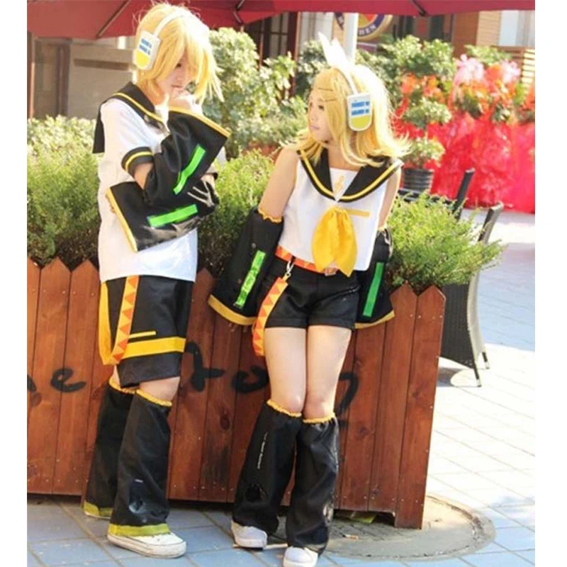 

Wholesale Anime Vocaloid Kagamine Rin Sister/Brother Cosplay Costume Wholesale Halloween Christmas Party Uniform