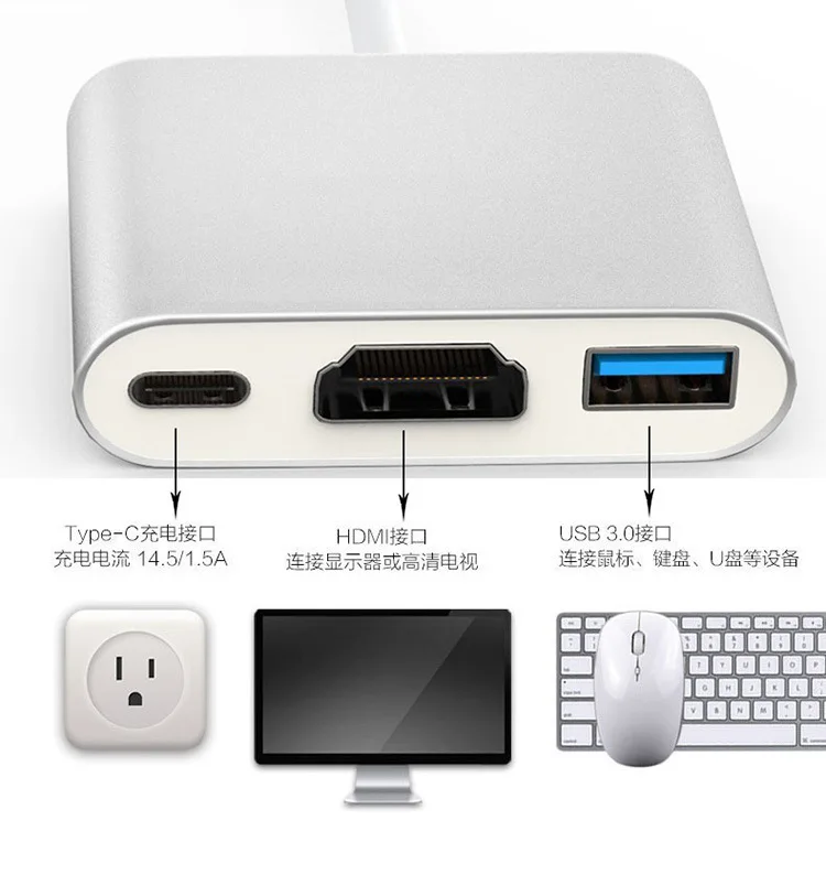 Usb type C к HDMI USB 3 0 зарядный адаптер конвертер концентратор для MacBook Pro Pixel huawei samsung HDMI|