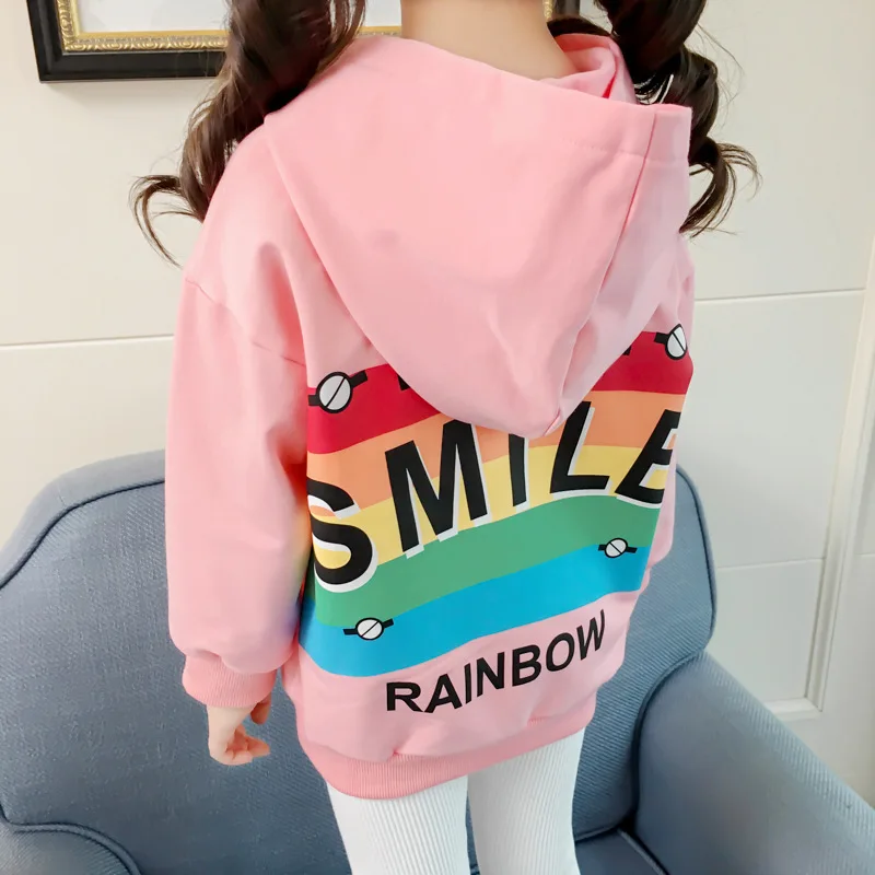 DFXD/Детская толстовка весна 2019 повседневное хлопковое пальто в радужную полоску с