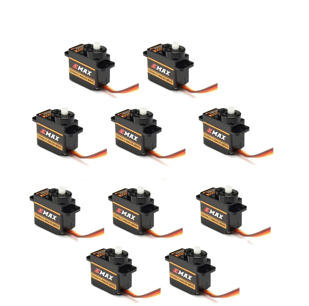 10 шт./лот оригинальный Emax ES08A II Mini Аналоговый сервопривод 12 г/2 0 кг/0 Sec Mg90S Высокое