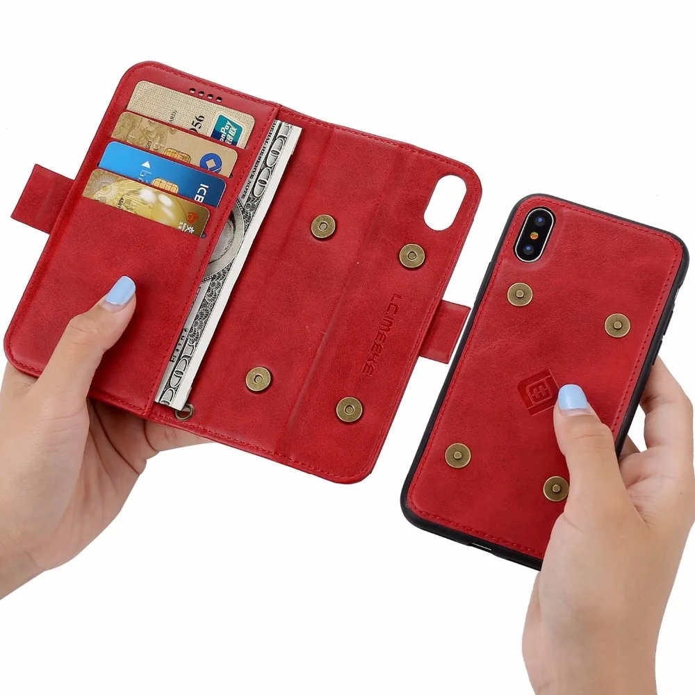 Для iphone 6 S 7 8 плюс Капа Para Роскошный кожаный флип чехол ТПУ задняя крышка для X 10