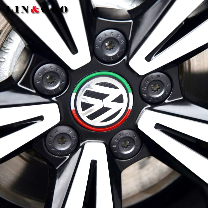 4 шт. Декоративные наклейки для центра колеса автомобиля подходят Volkswagen VW Golf 5 6 Polo
