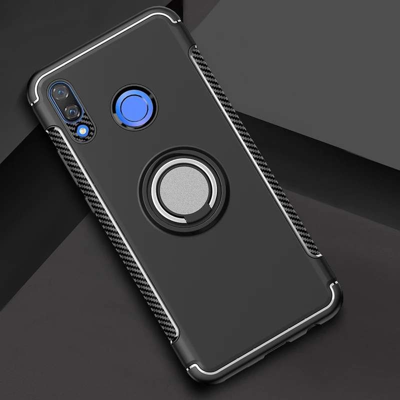 Huawei Y9 Case Cover Armor Full Protection Ring Magnetism Holder Shockproof TPU+PC sfor Huawei Y9 Car Shell Funda Capa