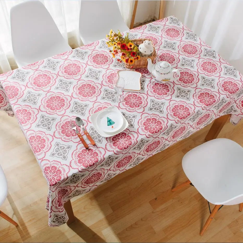 Fashion Linen Mandala Flower Dinner Tablecloth Simple Home Decor Round 140x140 High Quality Toalha De Mesa | Дом и сад