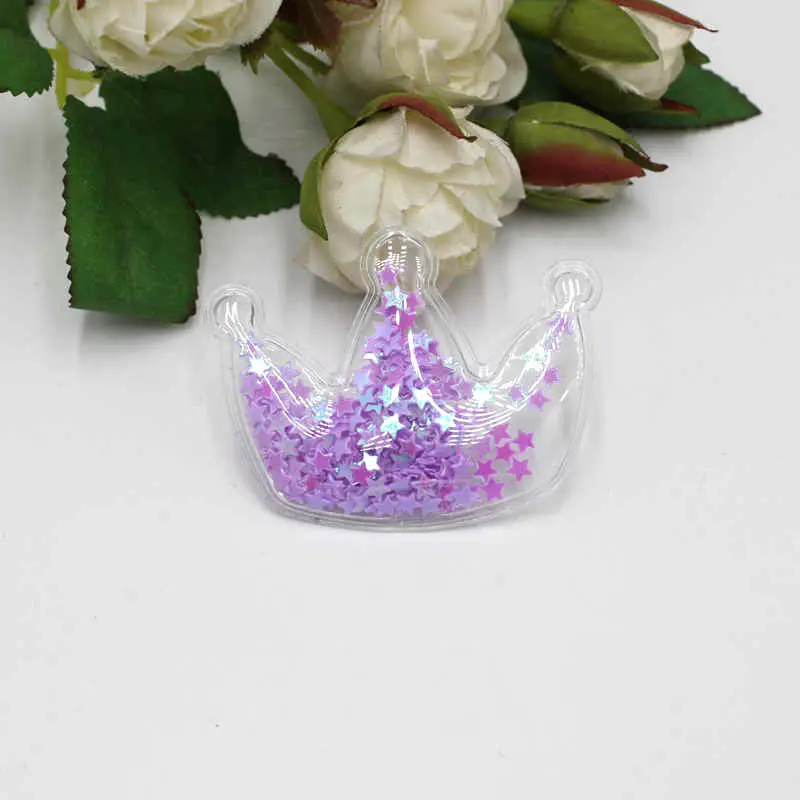 5 шт./лот прозрачные Блестящие Блестки струящаяся Корона аппликации для детей