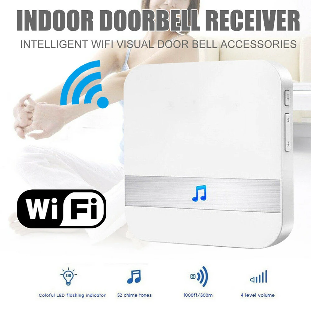 

Smart Wireless WiFi Doorbell Chime Ding dong Door Bell Receiver Home Security Indoor Intercom Door Bell Receiver UK/EU/US Plug