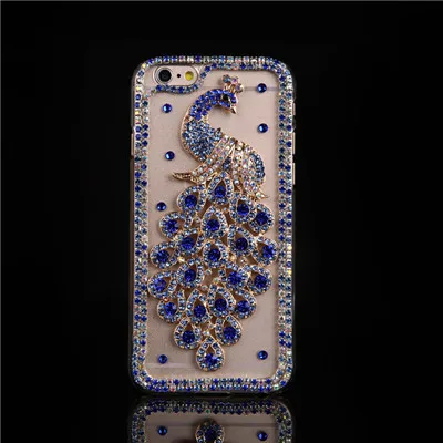 blue peacock Алмазная Эйфелева башня кристалл флакон духов Bling Чехлы для Xiaomi Redmi Note 8/8 Pro Note 7 Note 5/6 Pro - Цвет: blue peacock