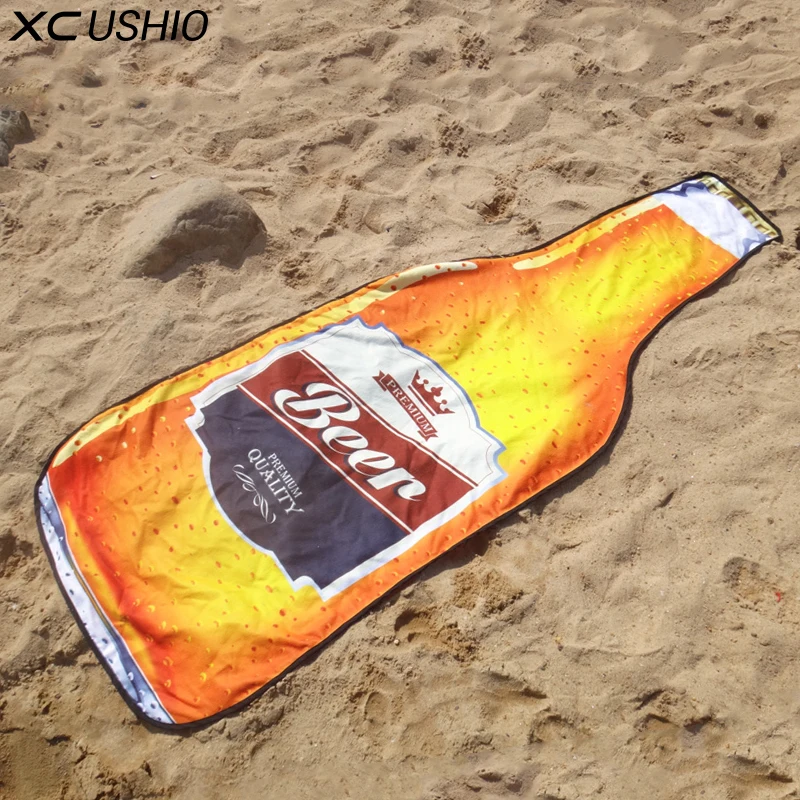 XC USHIO 1 шт. новый стиль микрофибра 180*72 см креативная бутылка пива пляжное