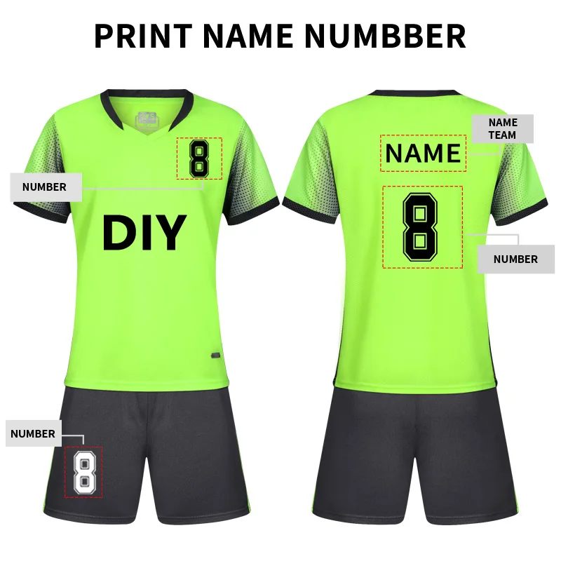 Футбольные майки Camisa De Futebol, форма, Дышащие футбольные футболки для детей, Survetement, футбольные Майо, футбольные комплекты для ног Франции - Цвет: neon green DIY