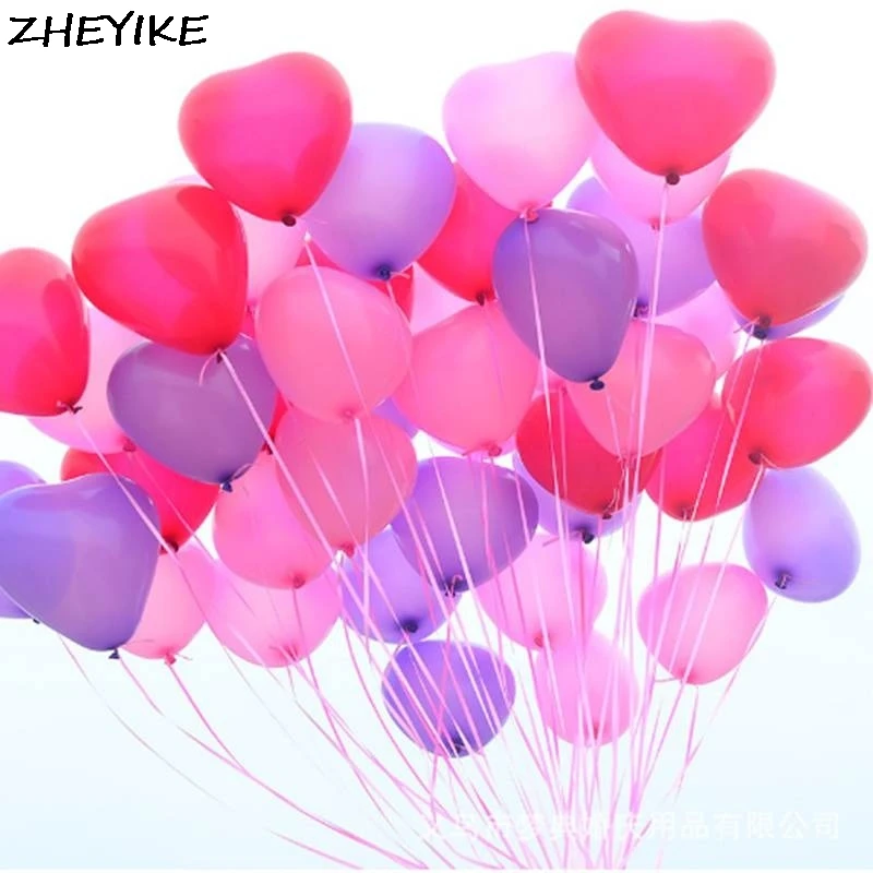 ZHEYIKE 10 шт. дюймов баллон латексные воздушные шары с дизайном сердце Свадебный
