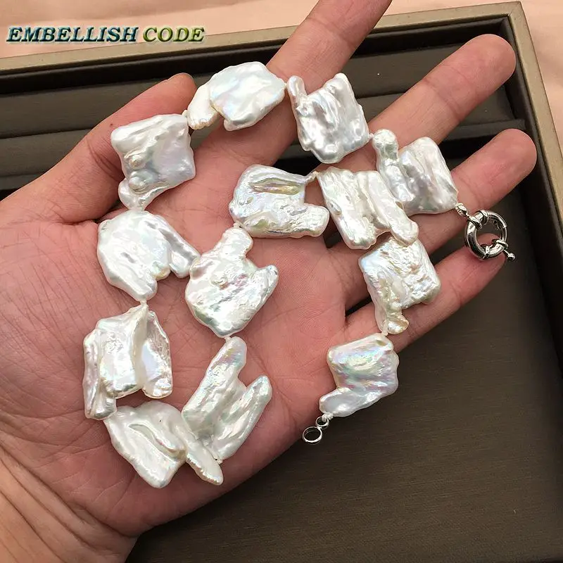 Новинка 2019 белый чокер большого размера с барочным жемчугом массивное ожерелье