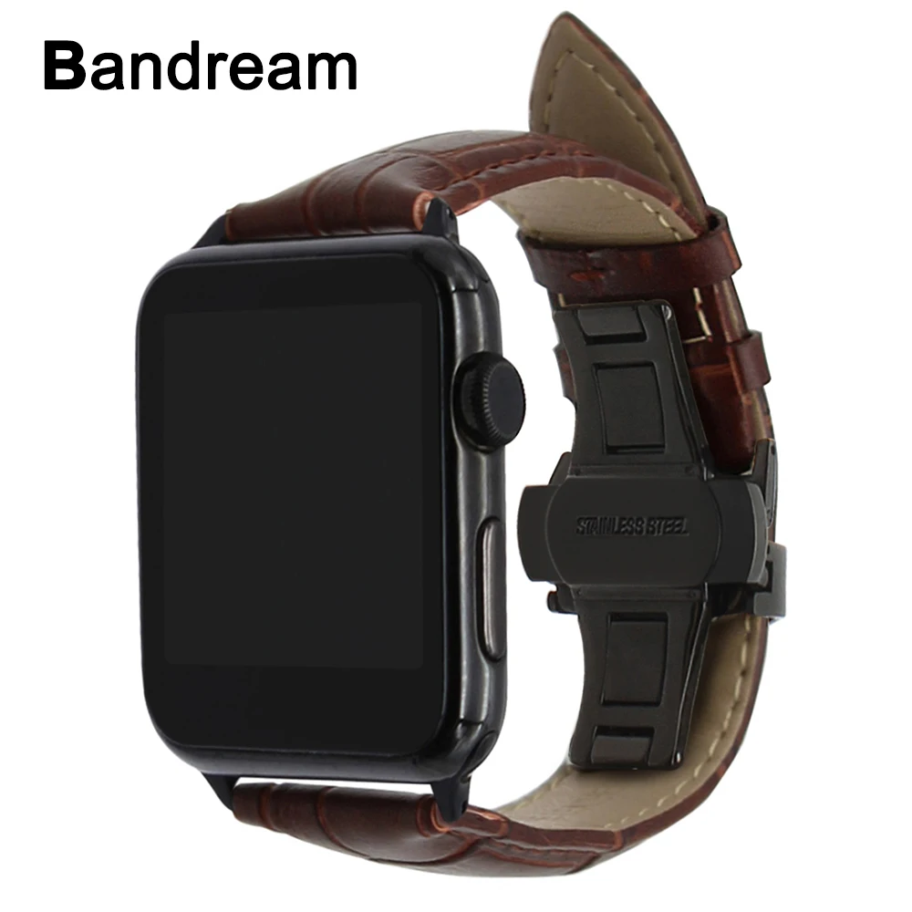 Ремешок для часов из натуральной телячьей кожи браслет iWatch Apple Watch SE 38 мм 40 42 44 Series 1