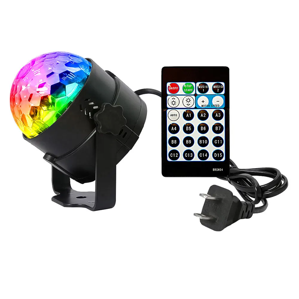 US Диско светодиодный шар RGB пульт дистанционного управления вечерние вращающиеся лампы шар музыка Танец Новые сверкающие принадлежности для вечеринки - Цвет: US