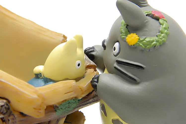 Studio Ghibli Мой сосед Тоторо игрушки милые 5 см Тоторо толчок автомобиль смолы фигурка Коллекция Модель игрушки для детей подарок домашний декор