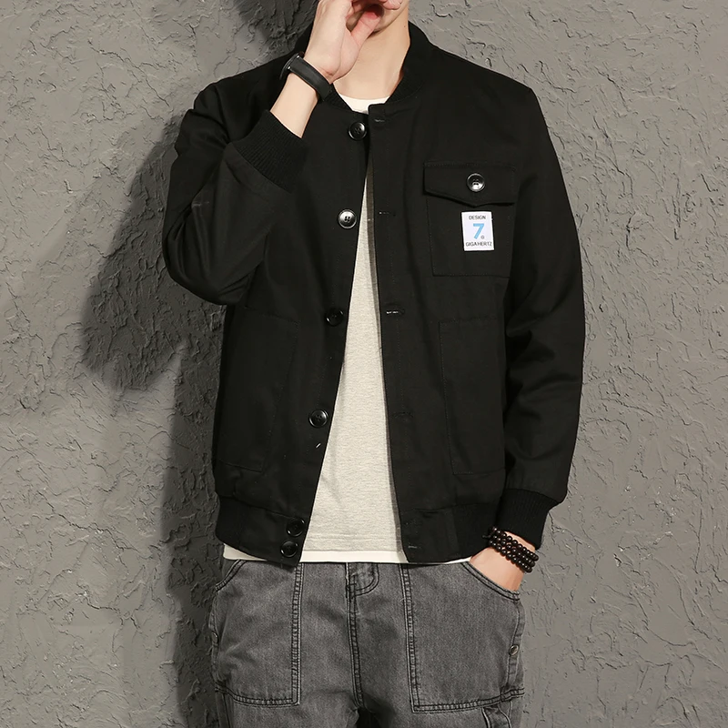 Куртка мужская с японским воротником Повседневная модная большие размеры весна