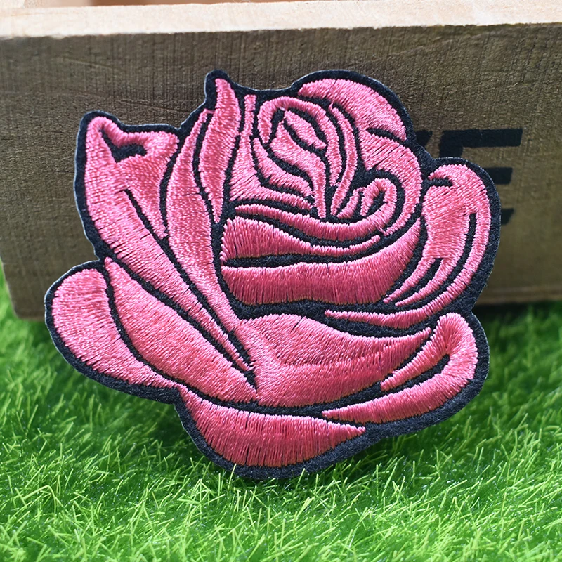 10 шт. черные цветочные накладки на голову Цветочные аппликации железные красные