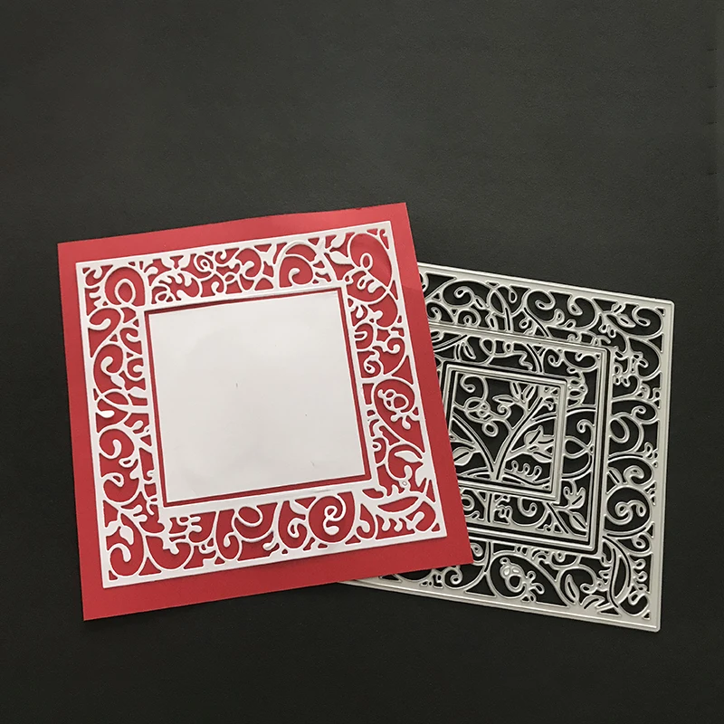 Square frame Metal Cutting Dies Scrapbooking Craft cut for Diy Card Making Album Art Paper Embossing | Дом и сад