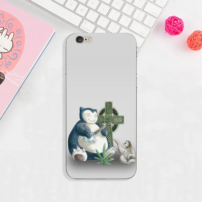 Мультфильм Snorlax Pokemons Мягкие силиконовые чехлы на мобильный телефон из ТПУ для iPhone