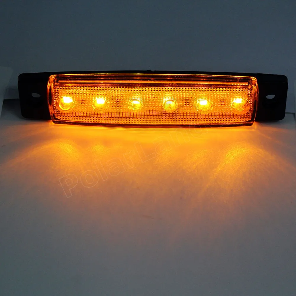 10 Pcs 24V Car Styling 6LED Side Marker for Trucks Trailer Red White Green Blue Yellow Clearence Indicators Light Lamp | Автомобили и