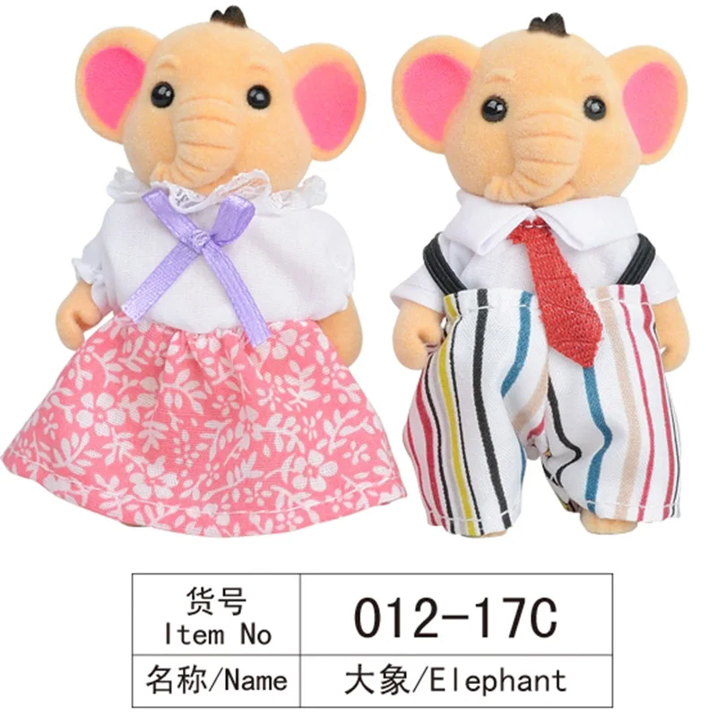 1: 12 совместимых Sylvanianed семьи Кукольный домик пушистый животный рисунок семейный
