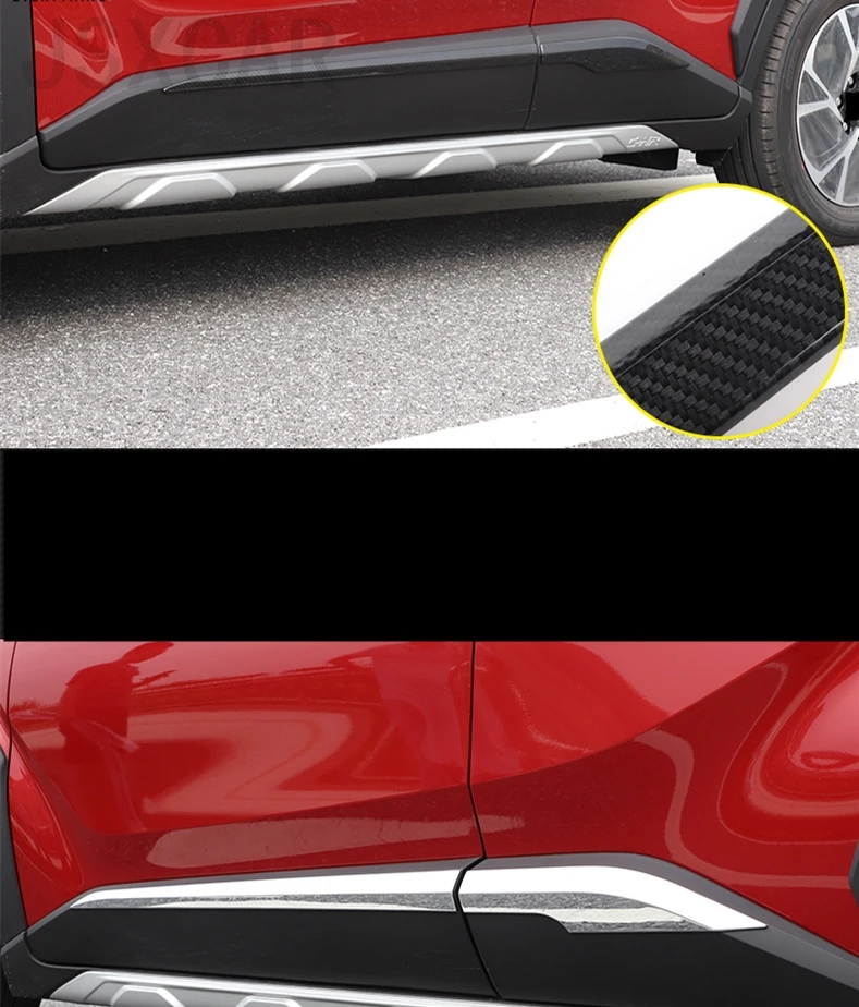 Для Toyota CHR C-HR- Модифицированная специальная внешняя боковая юбка защита от столкновений полосы украшения двери автомобиля яркая полоса