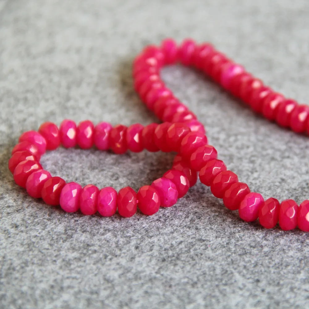 

6*8mm Faceted Red Chalcedony Beads Abacus DIY Beads Stone For Necklace Bracelet 15inch Fashion Jewelry Making Design Wholesale