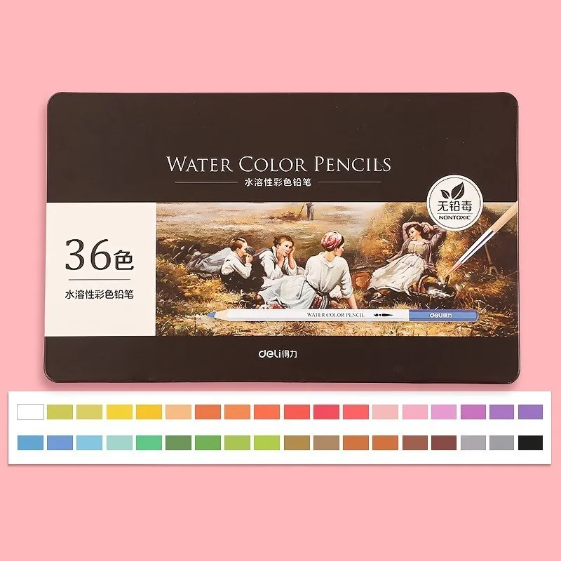 36 Colors Tin Box 12-72 цвета, профессиональный набор акварельных карандашей, художественные карандаши для рисования, карандаши для рисования, Подарочные школьные принадлежности 05401 - Цвет: 36 Colors Tin Box